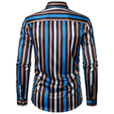 Men's Casual Long Sleeve Striped Printed Shirt 01858922X