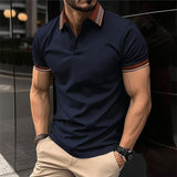 Men's Casual Lapel Button-Down Short Sleeve POLO Shirt 24406772X