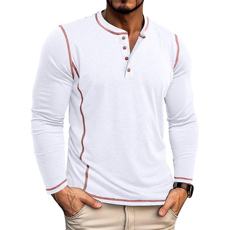 Men's Casual Long Sleeve Henley Shirt 39284250F