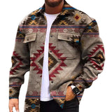 Men's button down jacket print casual jacket 43199731U