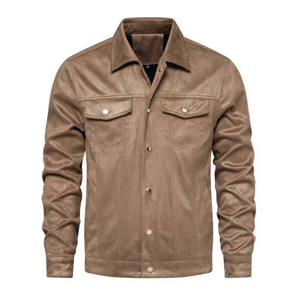 Men's Vintage Suede Lapel Single Breasted Jacket 83497407M