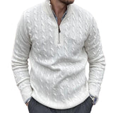 Men's Vintage Cable Slim Fit Zip Neck Sweater 20297713Y