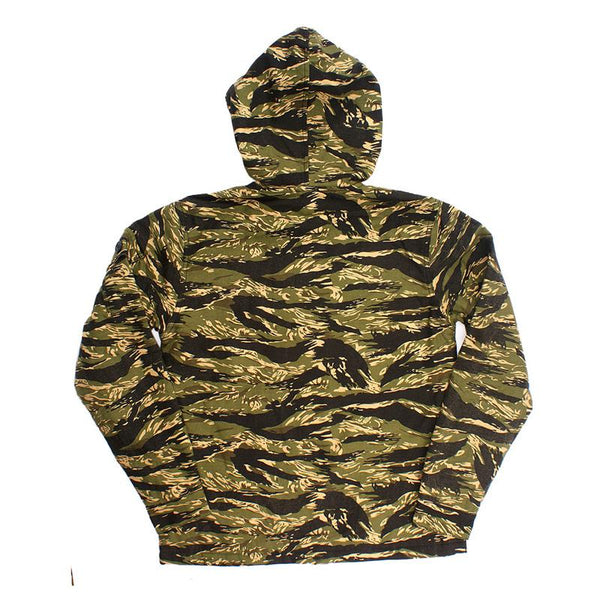 Men's Gold Tiger Print Hoodie Plush Thick Coat 52962733U