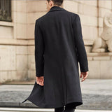 Men's British Style Solid Color Long Coat 59699728U