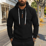 Men's Solid Color Zipper Hooded Sweatshirt 71735664Y