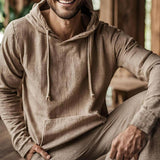 Men's Casual Cotton and Linen Hoodie 05251879X