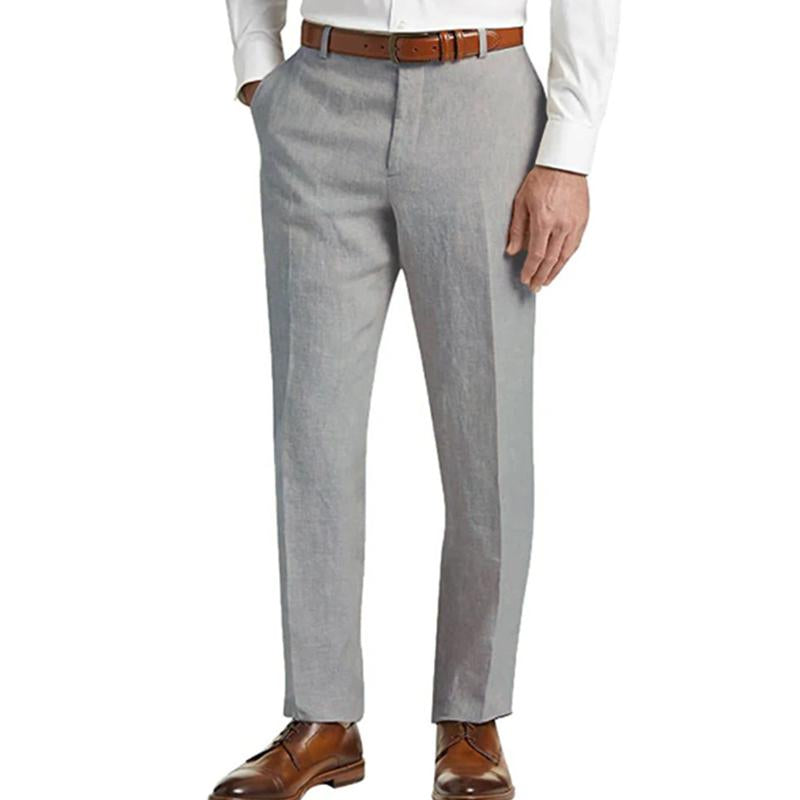 Men's Linen Classic Solid Pants 53683463X