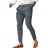 Men's Twill Cotton Stretch Slim Fit Skinny Pants 43886880X