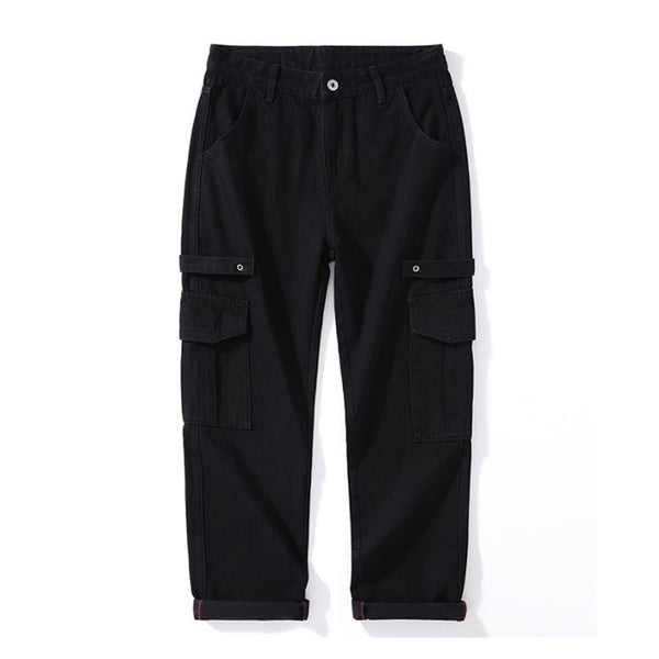 Men's Casual Denim Multi-Pocket Cargo Pants 88456982Y