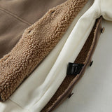 Men's Vintage Solid Color Sherpa Plush Warm Hooded Vest 19229618Y
