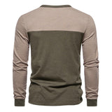 Men's Colorblock Henley Collar Long Sleeve T-shirt 85316297Z