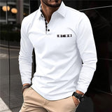 Men's Zip Lapel Long Sleeve POLO Shirt 87906373X