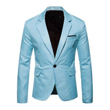Men's Solid Color Multi-Pocket Blazer 63628898X