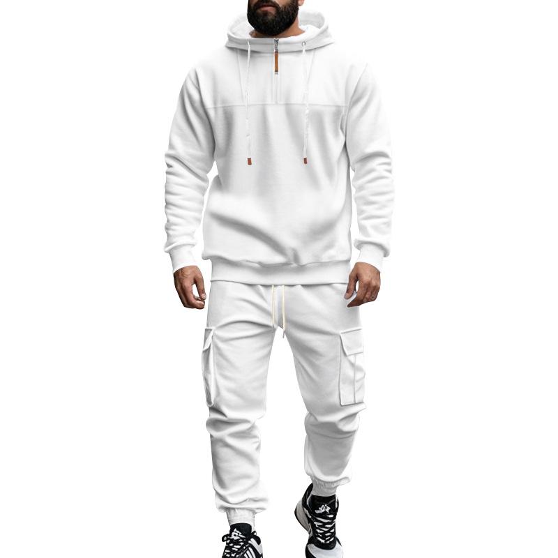 Men's Loose Sports Hooded Sweatshirt and Pants Set 40057919Y