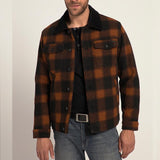Men's Plaid Stand Collar Breast Pocket Single Breasted Jacket 13247217Z