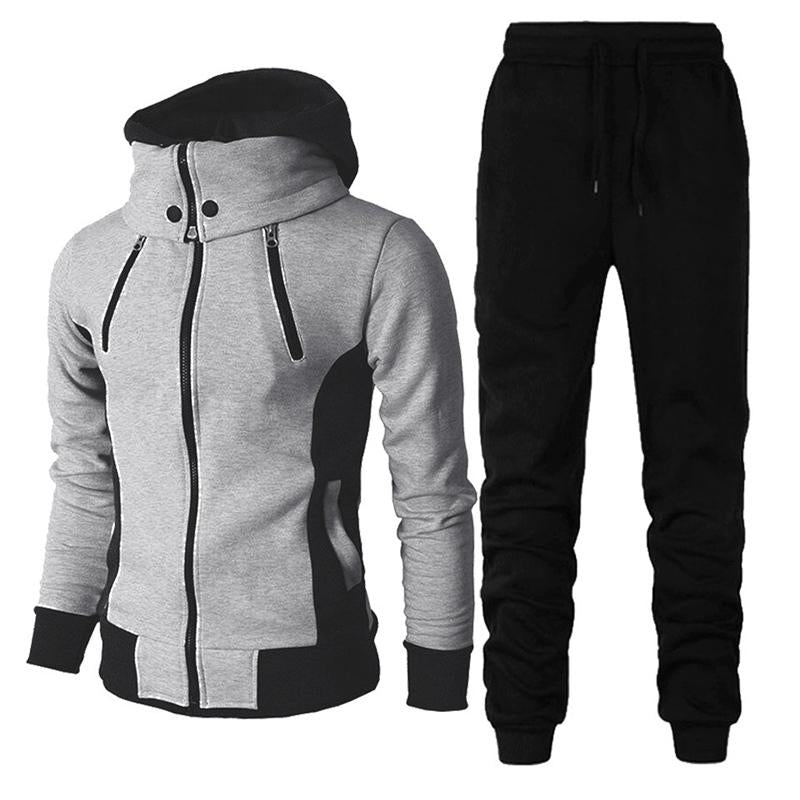 Men's Outdoor Hooded Jacket and Pants Set 65032716U