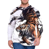 Men's Animal Print Crew Neck Long Sleeve T-Shirt 28963874X