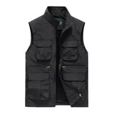Men's Casual Stand Collar Multi-Pocket Outdoor Quick-Drying Fishing Vest 53522493M