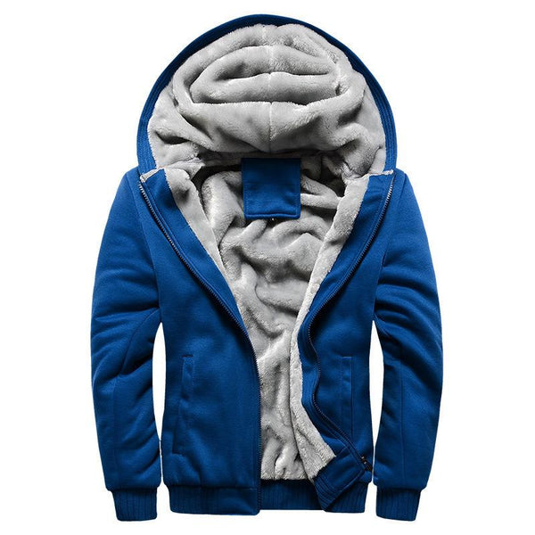 Men's Casual Fleece Hooded Jacket 64758413F