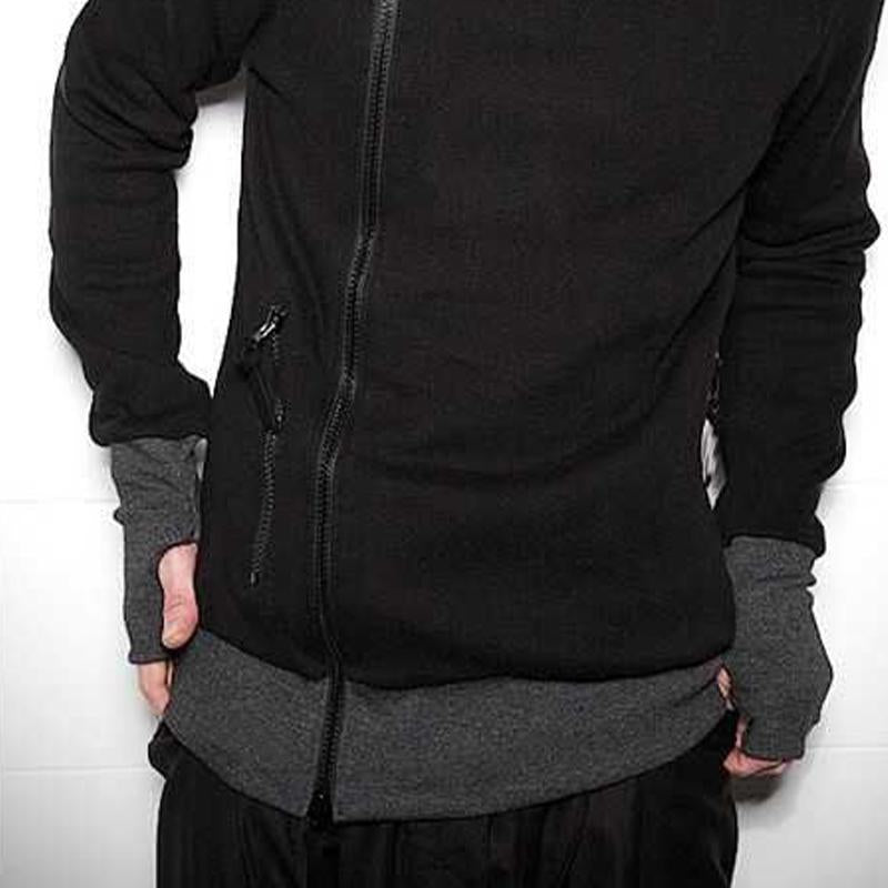 Men's Side Zipper Hooded Casual Long Sleeve Hoodie 25044995U