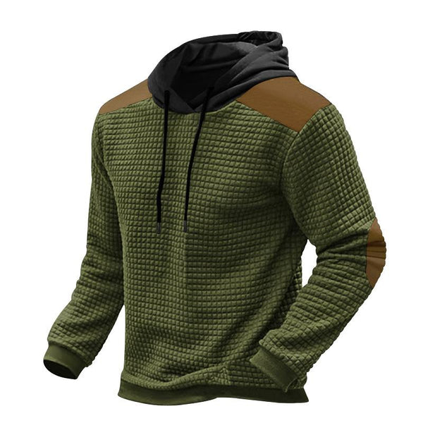 Men's Waffle Color Block Stitching Long Sleeve Hoodie 59259742Z