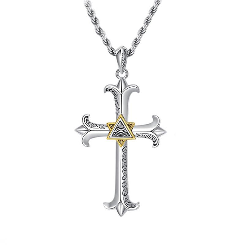 Collier croix vintage mauvais œil 61220983TO