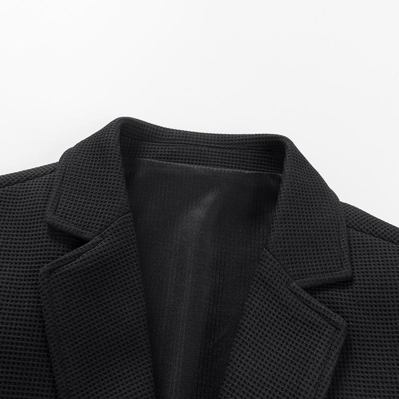 Men's Solid Color Waffle Button Blazer 91991905X