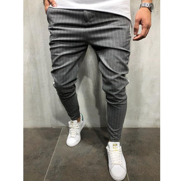 Men's Casual Striped Color Block Pants 07375042Y
