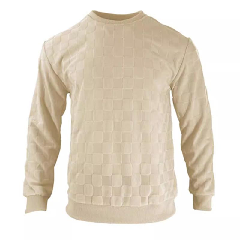 Men's Solid Color Loose Checkerboard Sweatshirt 59870324X