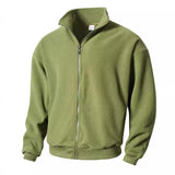 Men's Casual Solid Color Polar Fleece Stand Collar Jacket 45595937X