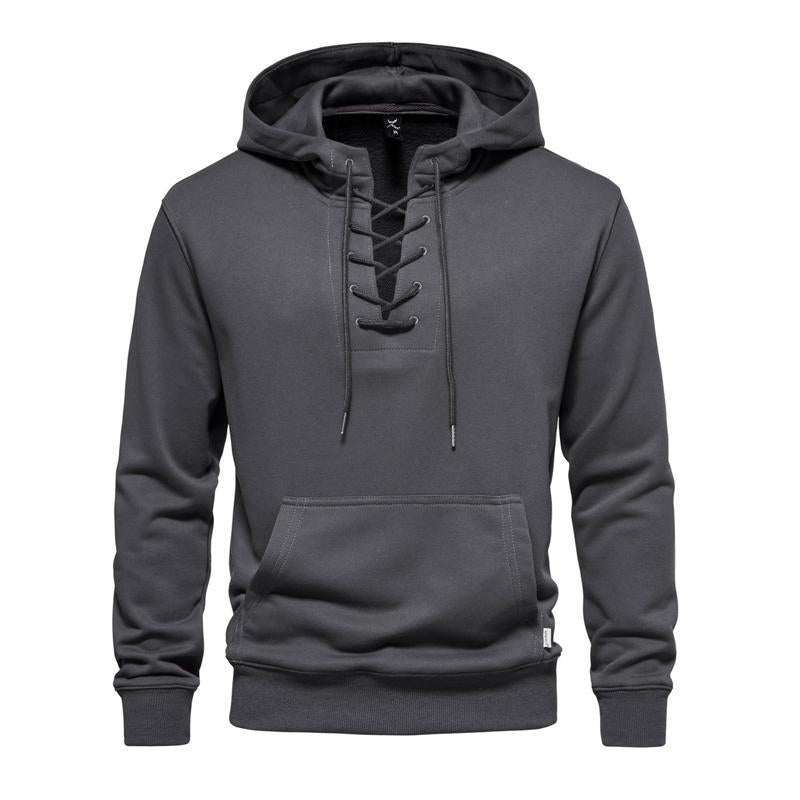 Men's Solid Cotton Loose Fit Hoodie 91105214X