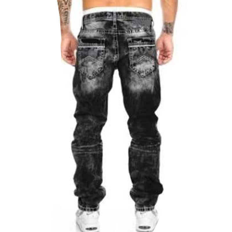 Men's Retro Distressed Straight Jeans 73816311X