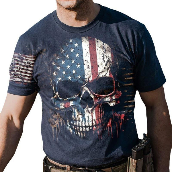 Men's Casual American Round Neck Short Sleeve T-Shirt 77349572TO