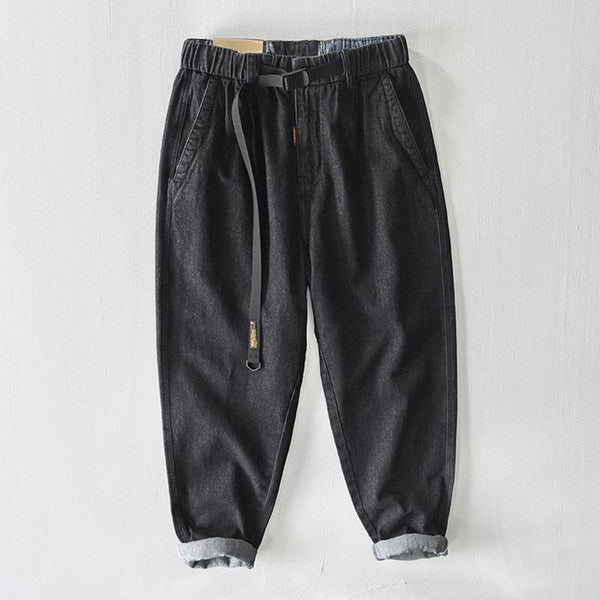 Men's Vintage Elastic Waist Loose Denim Jeans 87359019M