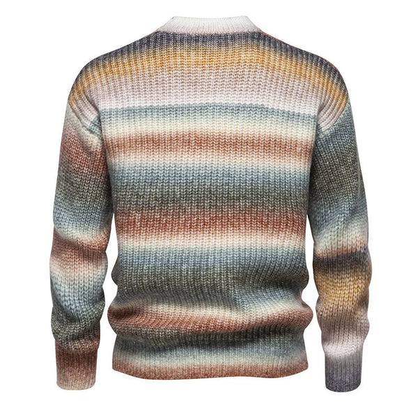 Men's Sheep Wool Colorblock Crew Neck Pullover Sweater 72493663U