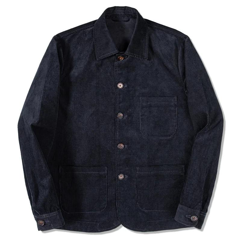 【24-hour shipping】Men's Retro Corduroy Lapel Single Breasted Casual Jacket 49322159Z