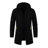 Men's Loose Hooded Zipper Mid-Length Coat 70465461X