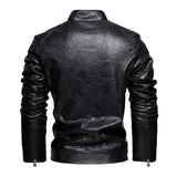 Men's American Retro Leather Motorcycle Jacket 27568455X