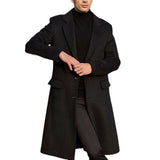 Men's British Style Solid Color Long Coat 59699728U