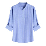 Men's Casual Striped Stand Collar Shirt 46567929X