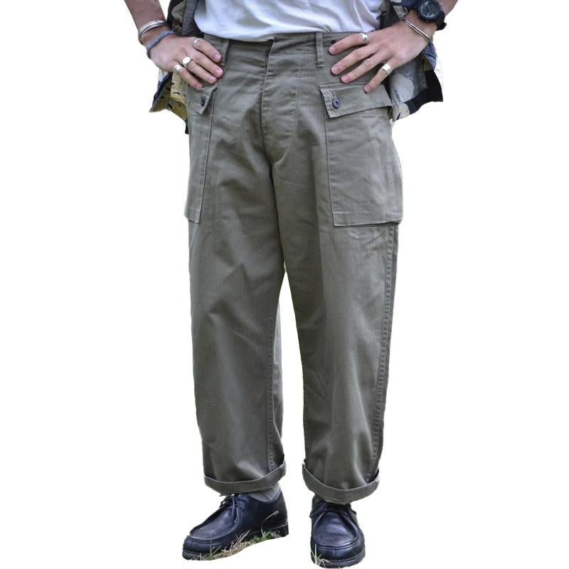 【Envío en 24 horas】Pantalones cargo holgados de pierna recta con múltiples bolsillos vintage para hombre 31031389M