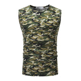 Men's Casual Round Neck Slim Fit Camouflage Sports Tank Top 77705629M