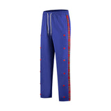 Men's Checked Stitching Straight Loose Elastic Waist Sports Pants 78419075Z