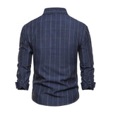 Men's Casual Plaid Chest Pocket Lapel Long Sleeve Shirt 52493953Y