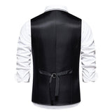 Men's Vintage Houndstooth V-Neck Single-Breasted Vest 43542503Y