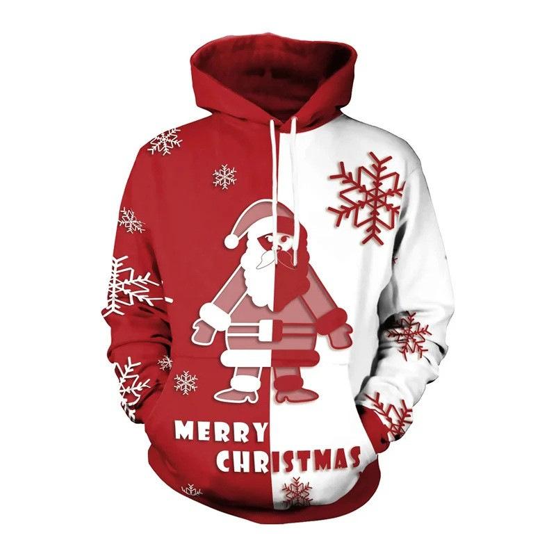 Lässiger Kapuzenpullover mit Weihnachts-Print und Graffiti-Motiv für Herren, 17750496U