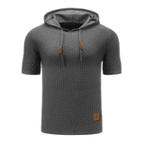 Men's Casual Knit Slim Fit Short Sleeve Hoodie 78659696M