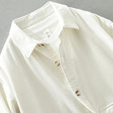 Men's Vintage Corduroy Loose Lapel Long Sleeve Overshirt 16610972M