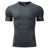 Men's Solid Round Neck Short Sleeve Sports Fitness T-shirt 66412302Z