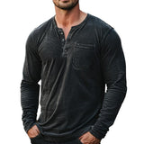 Men's Vintage Pocket Long Sleeve T-Shirt 64574914X